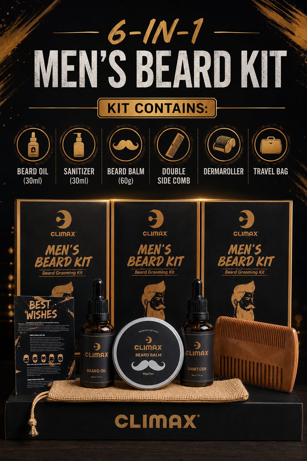 Men’s Beard Kit – Premium Beard Grooming Set | ClimaxNG - Image 5